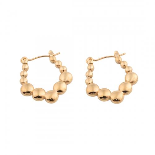 Acier inoxydable Levier Retour Earring, Acier inoxydable 304, Placage, pour femme, doré, 23x21x3.50mm, Vendu par paire