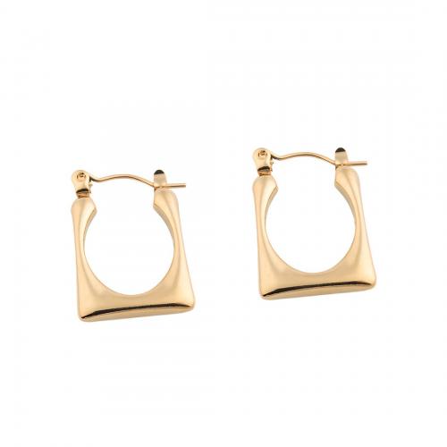 Stainless Steel Lever Terug Earring, 304 roestvrij staal, plated, voor vrouw, gouden, 22.50x16x2.50mm, Verkocht door pair