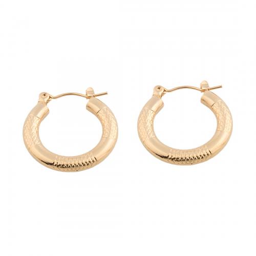 Acier inoxydable Levier Retour Earring, Acier inoxydable 304, Placage, pour femme, doré, 22.50x23x3mm, Vendu par paire