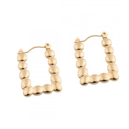 Acier inoxydable Levier Retour Earring, Acier inoxydable 304, Placage, pour femme, doré, 26x18.50x2.50mm, Vendu par paire