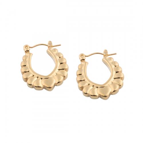 Acier inoxydable Levier Retour Earring, Acier inoxydable 304, Placage, pour femme, doré, 22.50x19.50x3mm, Vendu par paire