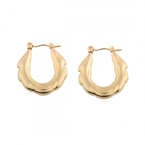 Acier inoxydable Levier Retour Earring, Acier inoxydable 304, Placage, pour femme, doré, 25.50x21x3mm, Vendu par paire