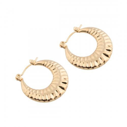 Acier inoxydable Levier Retour Earring, Acier inoxydable 304, Placage, pour femme, doré, 23.50x22.50x3mm, Vendu par paire