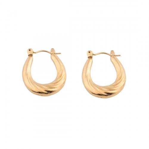 Acier inoxydable Levier Retour Earring, Acier inoxydable 304, Placage, pour femme, doré, 23x18.50x3.50mm, Vendu par paire