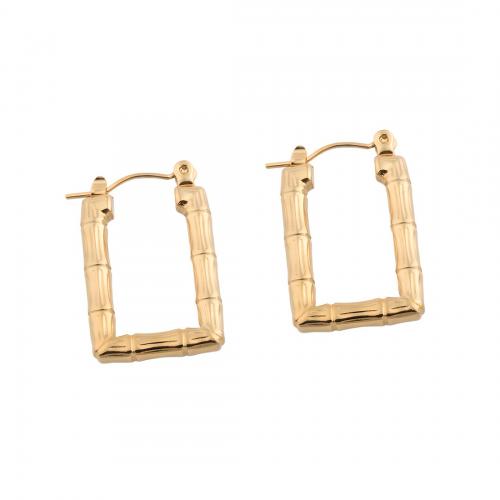 Stainless Steel Lever Terug Earring, 304 roestvrij staal, plated, voor vrouw, gouden, 26x16.50x3mm, Verkocht door pair