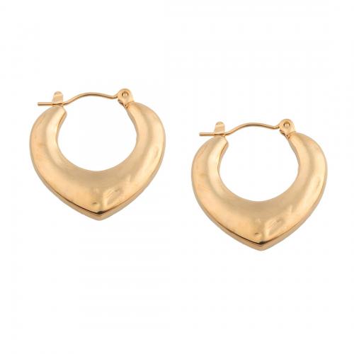 Acier inoxydable Levier Retour Earring, Acier inoxydable 304, Placage, pour femme, doré, 24.50x23x3.50mm, Vendu par paire