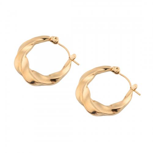 Acier inoxydable Levier Retour Earring, Acier inoxydable 304, Placage, pour femme, doré, 22.50x22x3mm, Vendu par paire