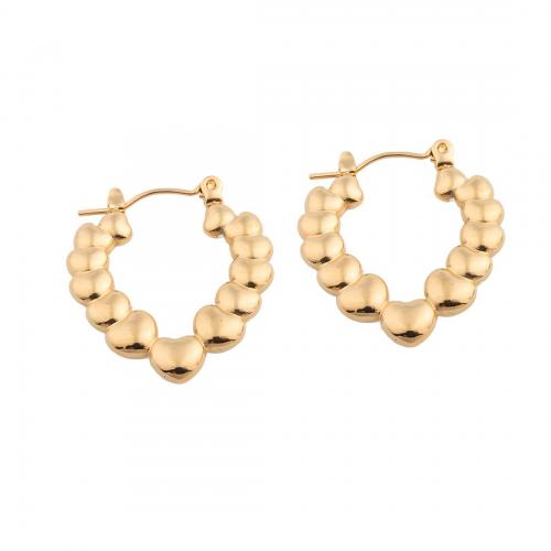 Acier inoxydable Levier Retour Earring, Acier inoxydable 304, Placage, pour femme, doré, 25.50x23x3mm, Vendu par paire