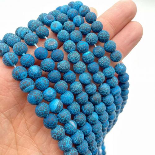 Natural Effloresce Agate Beads Round DIY Sold By Strand