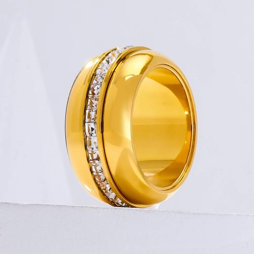 Anillos para Parejas, Partículas de acero, Joyería & unisexo & diverso tamaño para la opción & micro arcilla de zirconia cúbica, dorado, libre de níquel, plomo & cadmio, Vendido por UD