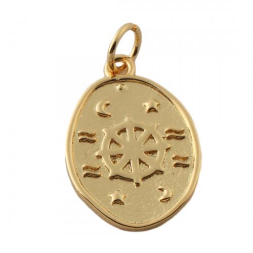 Brass Korut Riipukset, Messinki, muoti korut & Unisex, kultainen, nikkeli, lyijy ja kadmium vapaa, 18x12.50mm, Reikä:N. 3.5mm, Myymät PC