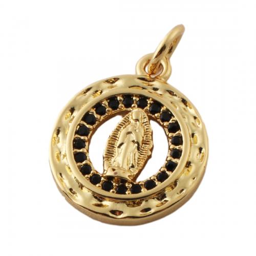 Cubic Zirconia Micro Pave Brass Pendant fashion jewelry & Unisex & micro pave cubic zirconia golden nickel lead & cadmium free Approx 3.5mm Sold By PC