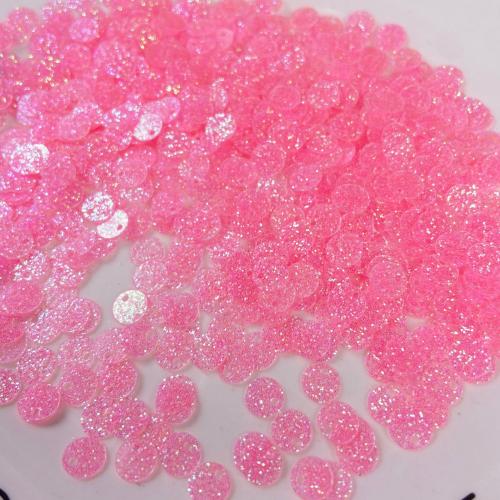 Plast paillet, PET, med Glitter, Flad Rund, du kan DIY, flere farver til valg, 6mm, Solgt af Bag