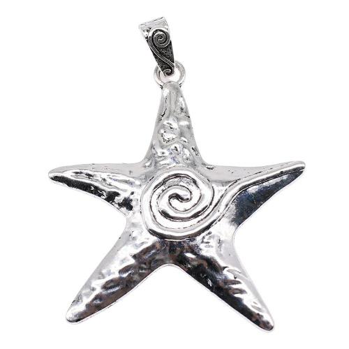 Cink Alloy Star Privjesak, Morska zvijezda, starinski srebrne boje pozlaćen, možete DIY, nikal, olovo i kadmij besplatno, 70x66mm, Prodano By PC