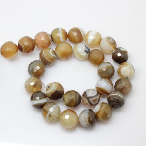 Natural Lace Agate Beads Round polished DIY coffee color Length Approx 38 cm Sold By Bag