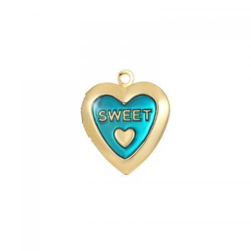 Brass Heart Pendants plated DIY & enamel Sold By PC