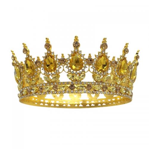 Tiaras, Sinc Alloy, le Rhinestone, jewelry faisin & do bhean & le rhinestone, dathanna níos mó le haghaidh rogha, nicil, luaidhe & caidmiam saor in aisce, Diameter:12.5 cm,Height:5.5 cm, Díolta De réir PC