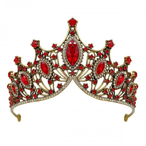 Tiaras, Sinc Alloy, le Rhinestone, jewelry faisin & do bhean & le rhinestone, dathanna níos mó le haghaidh rogha, nicil, luaidhe & caidmiam saor in aisce, Diameter:16 cm,Height:8.5 cm, Díolta De réir PC