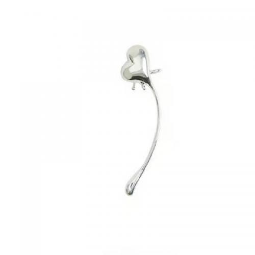 Messing Earring Cuff, Hart, platinum plated, mode sieraden & voor vrouw, 10x50mm, Verkocht door PC