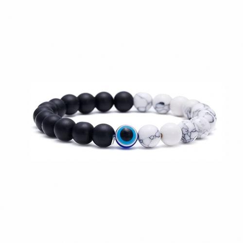 Pulseiras de pedras preciosas, Pedra natural, with Abrazine Stone & resina, Roda, joias de moda & materiais diferentes para a escolha & unissex, Mais cores pare escolha, comprimento Aprox 18 cm, vendido por PC