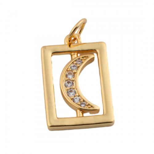 Cubic Zirconia Micro Pave Brass Pendant fashion jewelry & Unisex & micro pave cubic zirconia golden nickel lead & cadmium free Approx 3.5mm Sold By PC