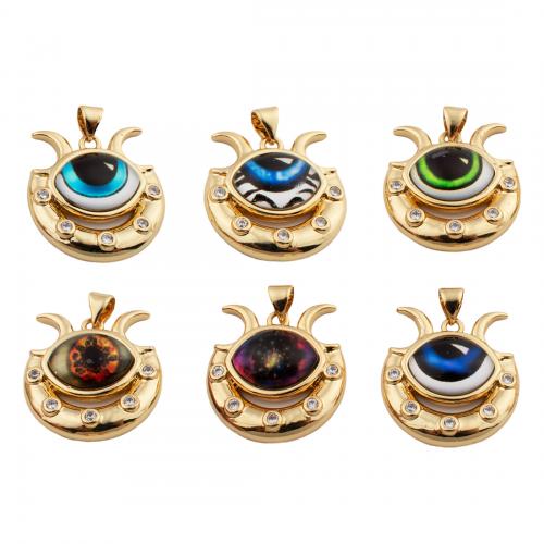 Colgantes ojo malvado, metal, Joyería & unisexo & esmalte, más colores para la opción, libre de níquel, plomo & cadmio, 23x22mm, agujero:aproximado 3.5mm, Vendido por UD