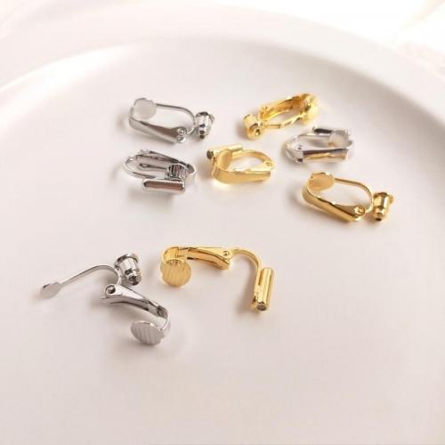 laiton Clip boucle d’oreille, Placage, DIY & styles différents pour le choix, plus de couleurs à choisir, protéger l'environnement, sans nickel, plomb et cadmium, 20x10mm, Vendu par paire