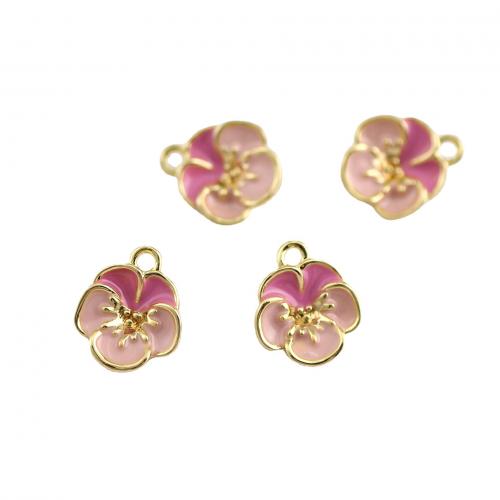 Brass Jewelry Pendants petals 14K gold plated DIY & enamel golden Sold By PC