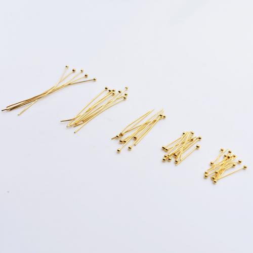 304 roestvrij staal Bal hoofd Pin, Stick, Galvanische beplating, gepolijst & DIY & verschillende grootte voor keus, gouden, 1000pC's/Bag, Verkocht door Bag