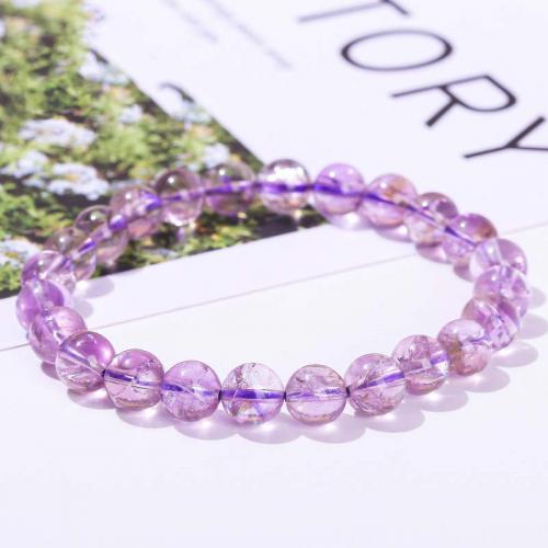 Braccialetti in cristallo naturale, ametista, Cerchio, gioielli di moda & formato differente per scelta & per la donna, viola, Lunghezza Appross. 18 cm, Venduto da PC