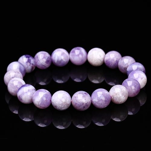 Βραχιόλια Gemstone, Purple Χαλκηδόνας, Γύρος, κοσμήματα μόδας & για τη γυναίκα, μωβ, Length about 8-10mm, Μήκος Περίπου 18 cm, Sold Με PC