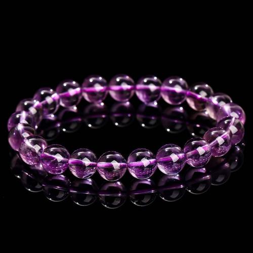 Quartz Bracelets Amethyst Round fashion jewelry & for woman purple Length Approx 18 cm Sold By PC