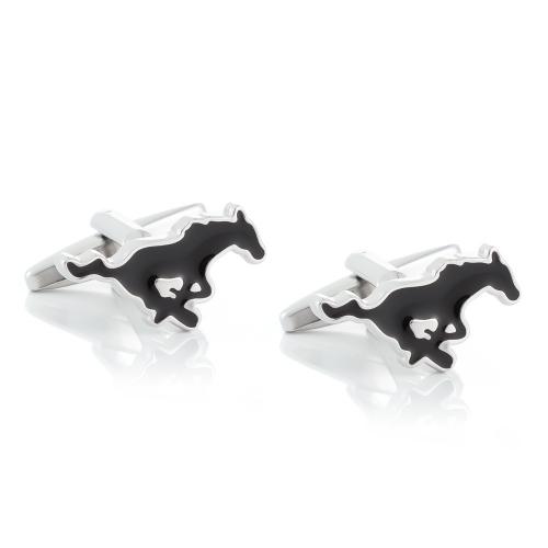 Manchetknopen, Messing, Paard, voor de mens, nikkel, lood en cadmium vrij, 20x10mm, Verkocht door pair