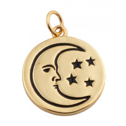 Brass Jewelry Pendants fashion jewelry & Unisex & enamel golden nickel lead & cadmium free Approx 3.5mm Sold By PC