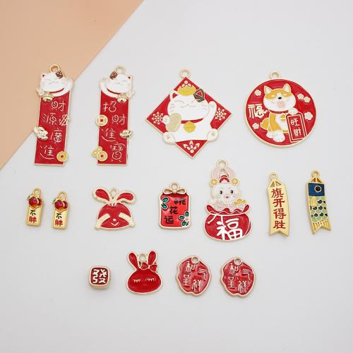 Zinc Alloy Enamel Pendants gold color plated DIY Sold By Bag