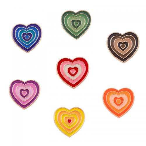 Zinc Alloy Brocher, Heart, ovntørrende lak, Unisex, flere farver til valg, 10pc'er/Lot, Solgt af Lot