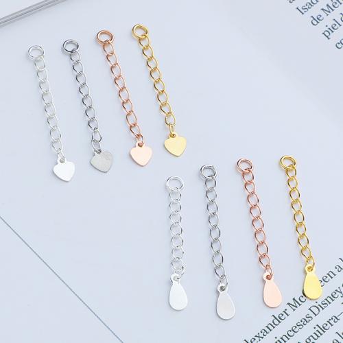 925 Sterling Zilver extender keten, plated, DIY & verschillende grootte voor keus & verschillende stijlen voor de keuze, Verkocht door PC