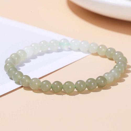 Gemstone Bracciali, Hetian Jade, Cerchio, gioielli di moda & gradiente di colore & unisex, colori misti, 6mm, Lunghezza Appross. 18 cm, Venduto da PC