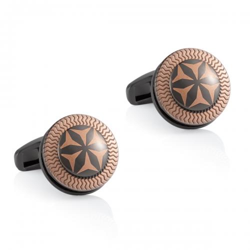 Cufflinks Brass Round gun black plated & for man nickel lead & cadmium free Sold By Pair