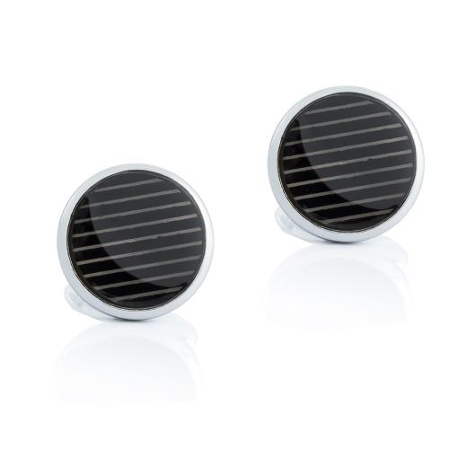 Cufflinks Brass Round silver color plated for man nickel lead & cadmium free Sold By Pair