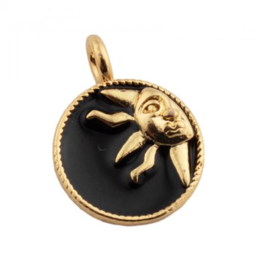 Brass Jewelry Pendants fashion jewelry & Unisex & enamel golden nickel lead & cadmium free Approx 2mm Sold By PC