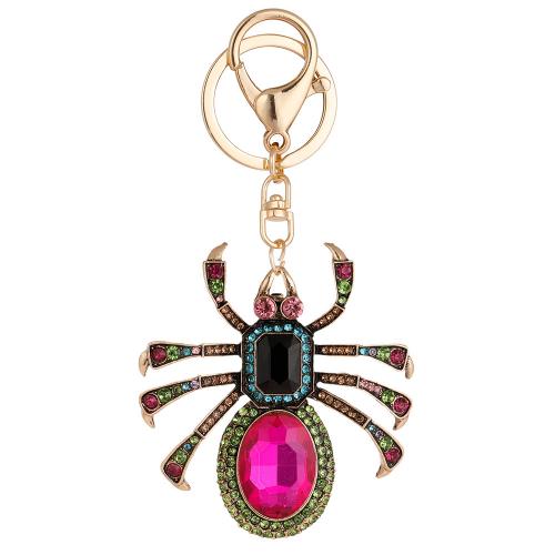 Zinc Alloy Key Lås, Spider, guldfarve belagt, Unisex & med rhinestone, blandede farver, nikkel, bly & cadmium fri, 66x128mm, Solgt af PC