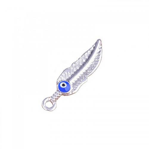 Zinc Alloy Enamel Pendants Feather plated DIY Sold By Bag