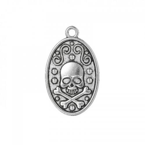 Zinc Alloy vedhæng Cabochon Setting, Skull, forgyldt, du kan DIY, flere farver til valg, 20x30mm, Solgt af PC