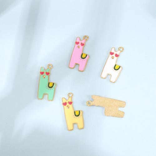 Zinc Alloy Enamel Pendants Animal gold color plated DIY Sold By Bag