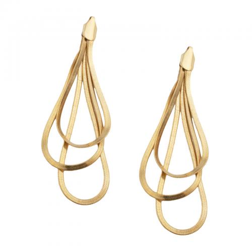 Fashion Fringe Earrings Brass fashion jewelry & for woman golden nickel lead & cadmium free Sold By Pair