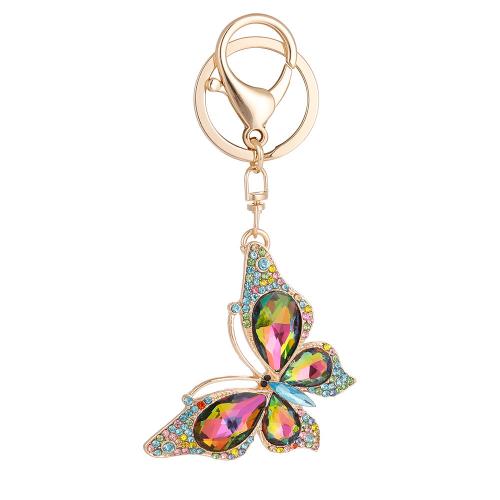 Zinc Alloy Key Lås, Butterfly, guldfarve belagt, for kvinde & med rhinestone, flere farver til valg, nikkel, bly & cadmium fri, 62x113mm, Solgt af PC