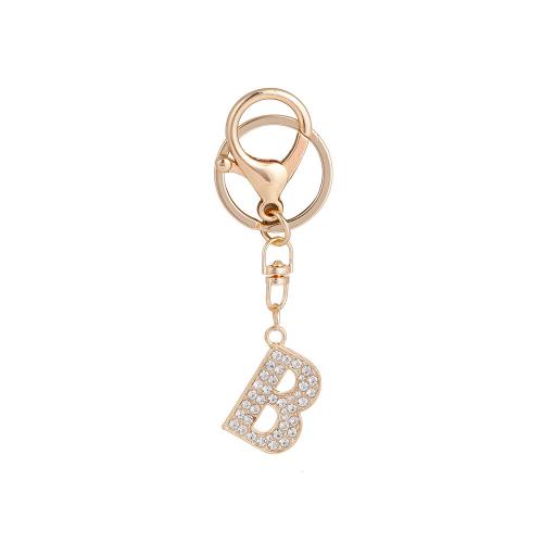 Cink Alloy Key kopča, Pismo abecede, zlatna boja pozlaćen, slova su od A do Z & s Rhinestone, više boja za izbor, nikal, olovo i kadmij besplatno, 35x103mm, Prodano By PC