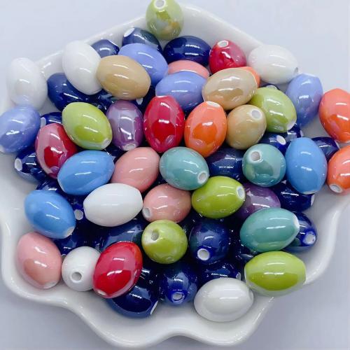 Abalorios de Porcelana, Óvalo, Bricolaje, más colores para la opción, 15x11mm, 100PCs/Bolsa, Vendido por Bolsa