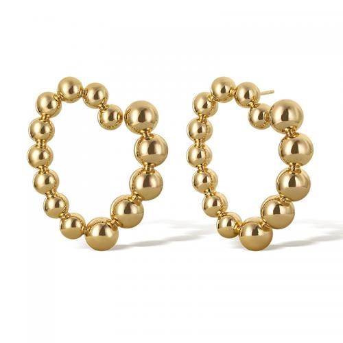 Brass Stud Earring plated for woman golden Sold By Pair